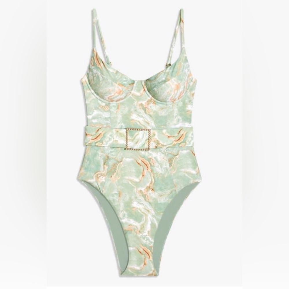 NWT Green Marbled One Piece
